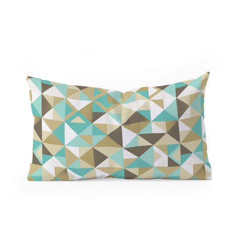Lucie Rice Sand and Sea Geometry Oblong Throw Pillow