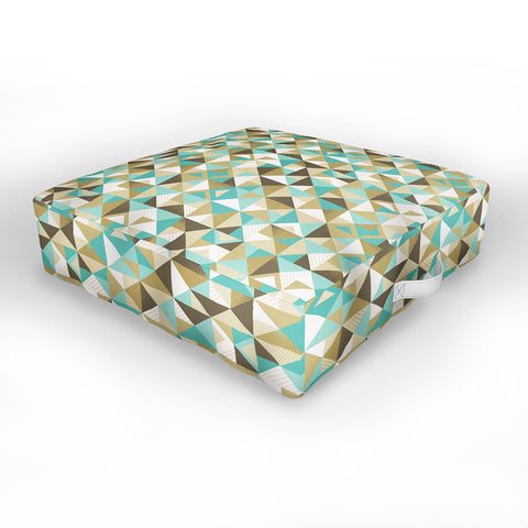 Lucie Rice Sand and Sea Geometry Outdoor Floor Cushion
