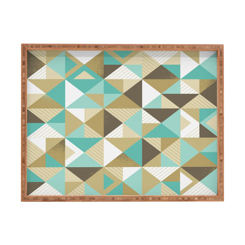 Lucie Rice Sand and Sea Geometry Rectangular Tray