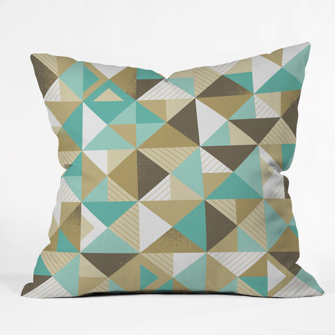 Lucie Rice Sand and Sea Geometry Outdoor Throw Pillow