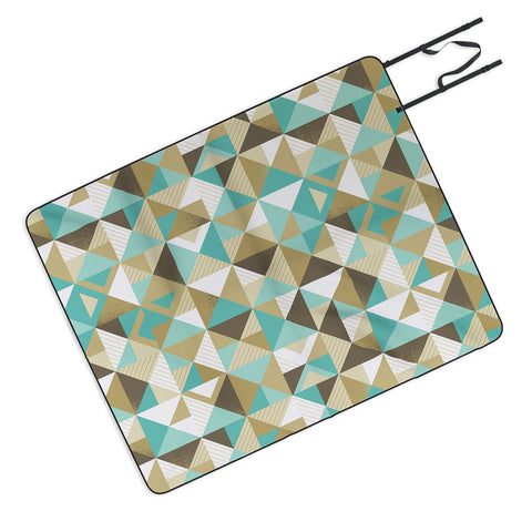 Lucie Rice Sand and Sea Geometry Picnic Blanket