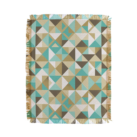 Lucie Rice Sand and Sea Geometry Throw Blanket