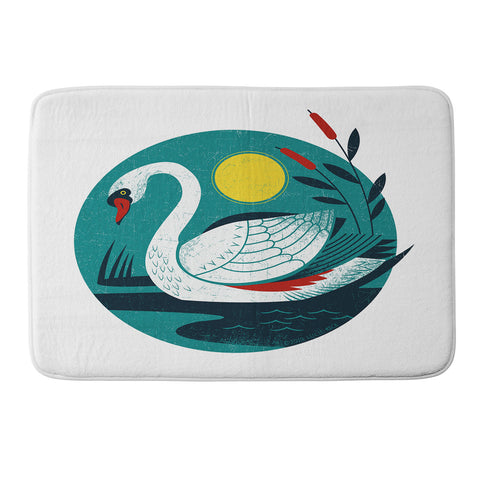 Lucie Rice Swan Memory Foam Bath Mat