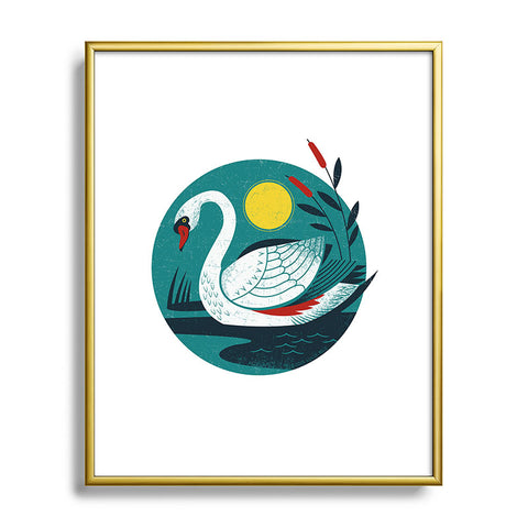 Lucie Rice Swan Metal Framed Art Print