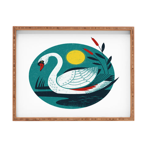 Lucie Rice Swan Rectangular Tray
