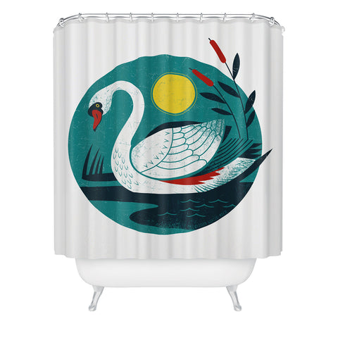 Lucie Rice Swan Shower Curtain