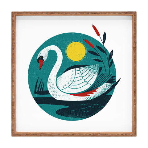 Lucie Rice Swan Square Tray