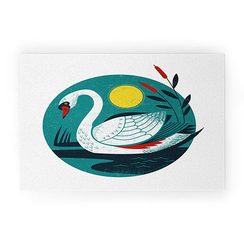 Lucie Rice Swan Welcome Mat