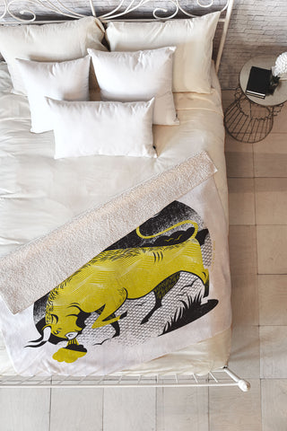 Lucie Rice Tito Taurus Fleece Throw Blanket