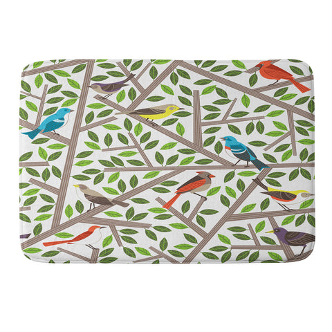 Lucie Rice Tweet Tweet Memory Foam Bath Mat