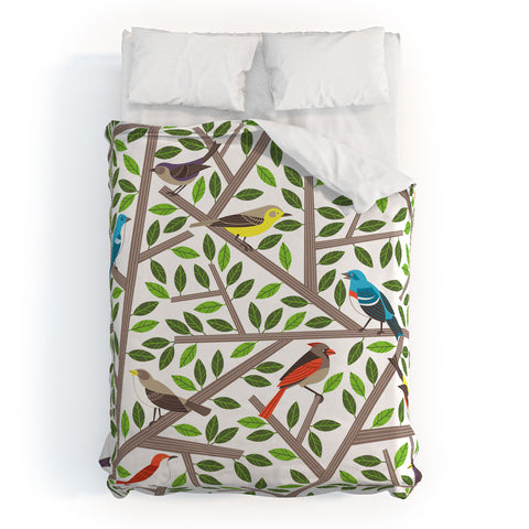 Lucie Rice Tweet Tweet Duvet Cover