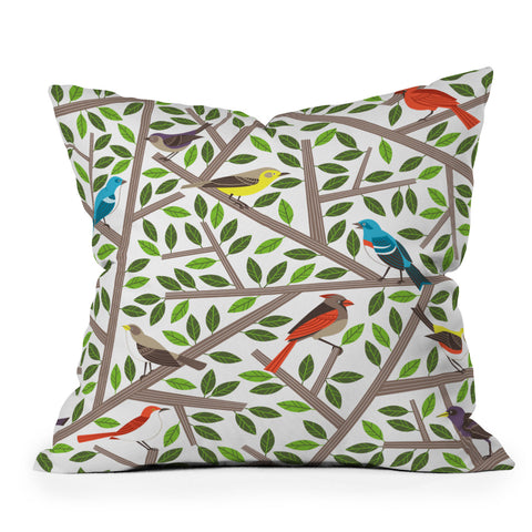 Lucie Rice Tweet Tweet Throw Pillow