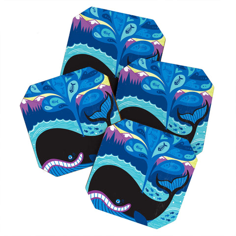 Lucie Rice Whale of a Tale Coaster Set