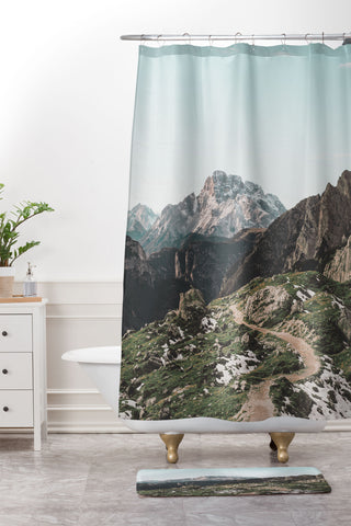 Luke Gram Italian Dolomites II Shower Curtain And Mat