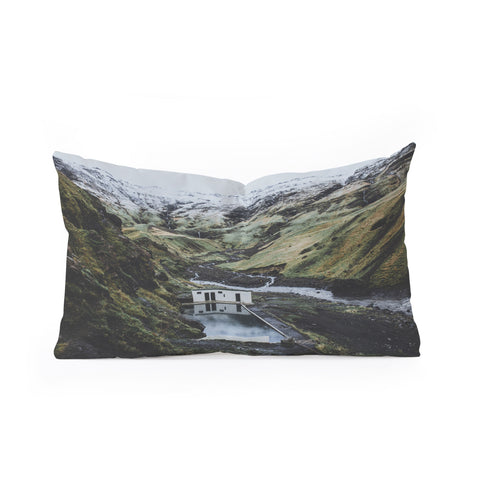 Luke Gram Seljavallalaug Iceland Oblong Throw Pillow