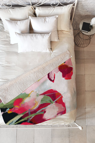 lunetricotee abstract bloom I Fleece Throw Blanket
