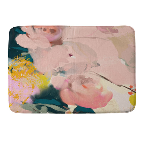 lunetricotee abstract floral inspiration Memory Foam Bath Mat