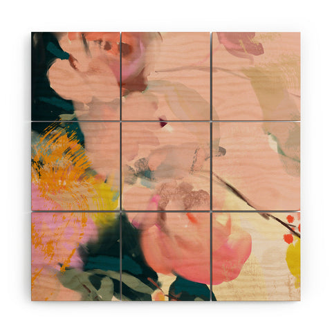 lunetricotee abstract floral inspiration Wood Wall Mural