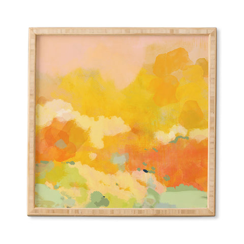 lunetricotee abstract spring sun Framed Wall Art