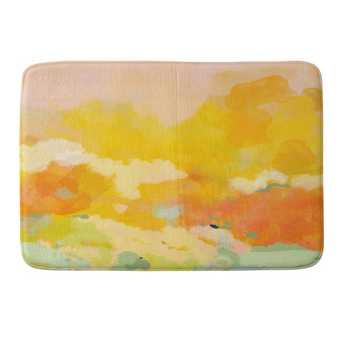 lunetricotee abstract spring sun Memory Foam Bath Mat