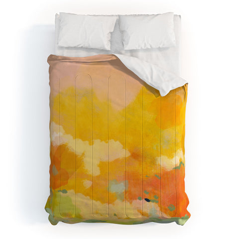 lunetricotee abstract spring sun Comforter