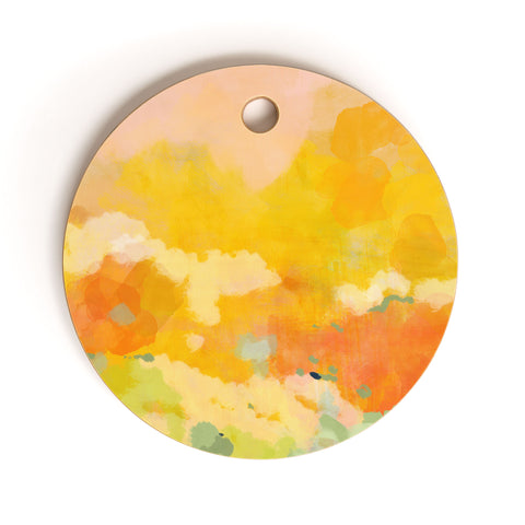 lunetricotee abstract spring sun Cutting Board Round