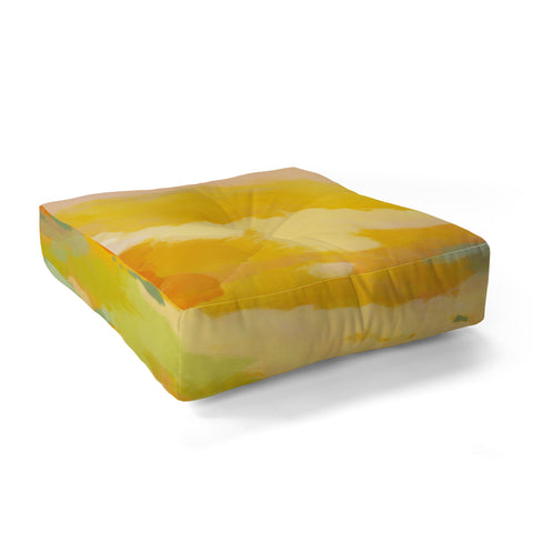 lunetricotee abstract spring sun Floor Pillow Square