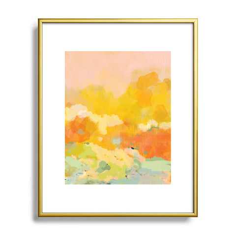 lunetricotee abstract spring sun Metal Framed Art Print