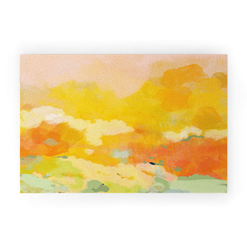 lunetricotee abstract spring sun Welcome Mat