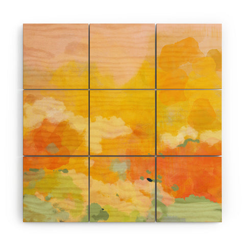 lunetricotee abstract spring sun Wood Wall Mural