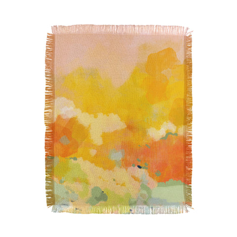 lunetricotee abstract spring sun Throw Blanket