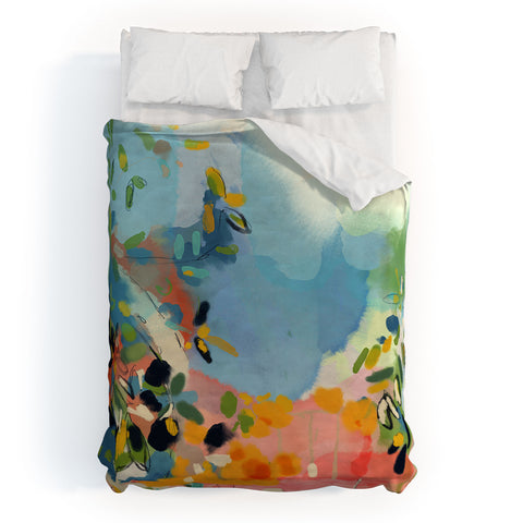 lunetricotee garden with sea view and olive tree Duvet Cover
