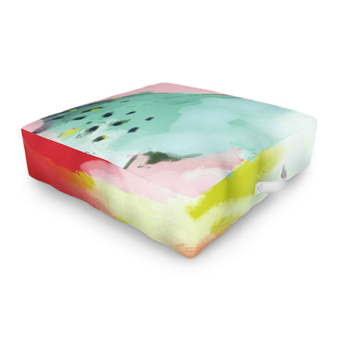 lunetricotee landscape in spring Outdoor Floor Cushion