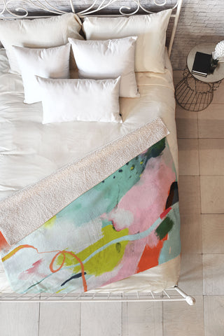 lunetricotee landscape in spring Fleece Throw Blanket