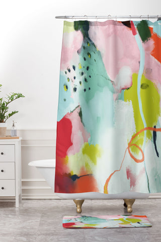 lunetricotee landscape in spring Shower Curtain And Mat