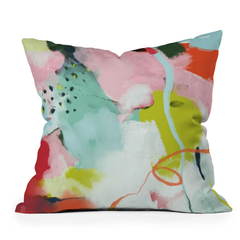 lunetricotee landscape in spring Throw Pillow