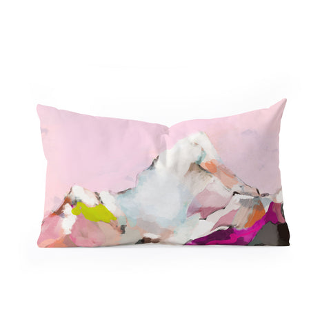 lunetricotee landscape mountain painting Oblong Throw Pillow