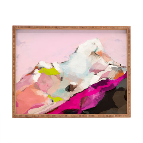 lunetricotee landscape mountain painting Rectangular Tray