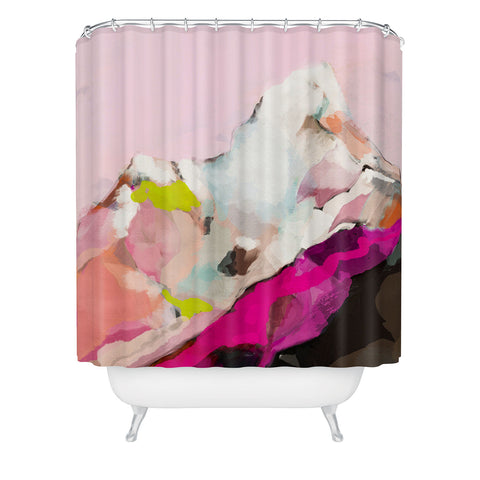 lunetricotee landscape mountain painting Shower Curtain