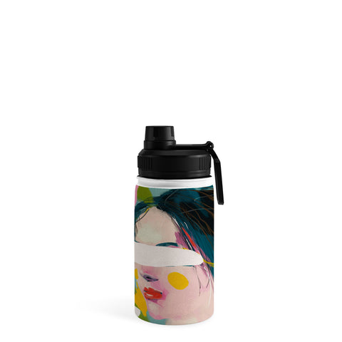 lunetricotee look at me woman portrait Water Bottle
