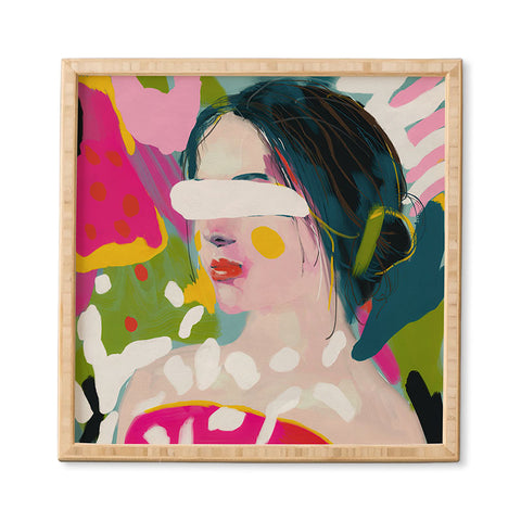 lunetricotee look at me woman portrait Framed Wall Art