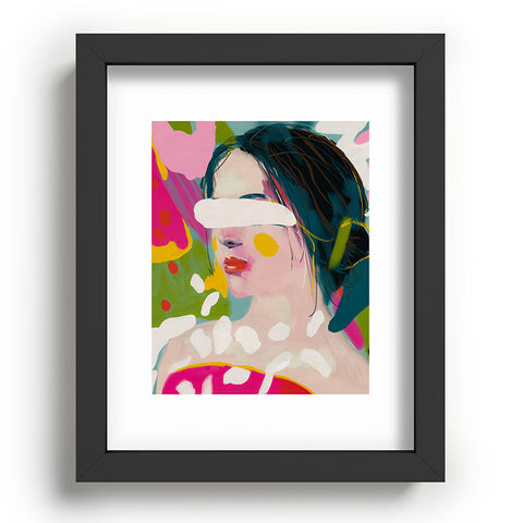 lunetricotee look at me woman portrait Recessed Framing Rectangle