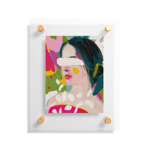 lunetricotee look at me woman portrait Floating Acrylic Print