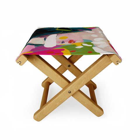 lunetricotee look at me woman portrait Folding Stool