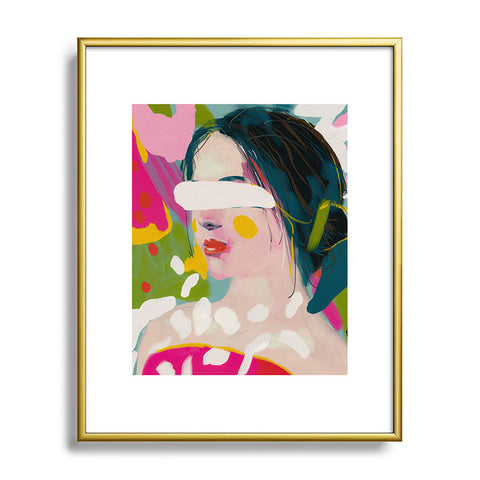 lunetricotee look at me woman portrait Metal Framed Art Print