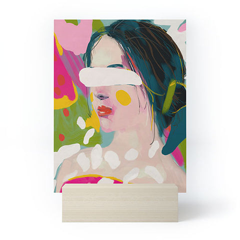 lunetricotee look at me woman portrait Mini Art Print