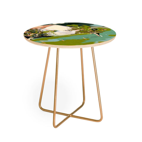 lunetricotee mountain alps german landscape Round Side Table