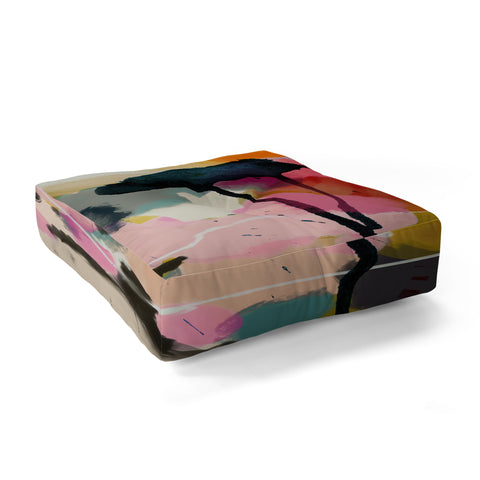 lunetricotee paysage abstract Floor Pillow Square