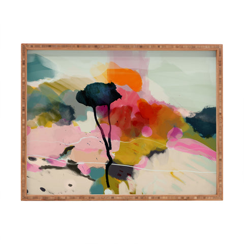 lunetricotee paysage abstract Rectangular Tray