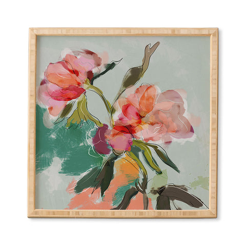 lunetricotee peonies abstract floral Framed Wall Art